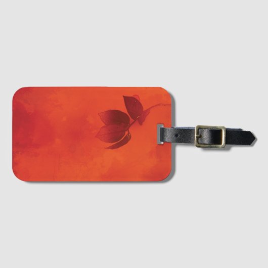 Verbrand Sinaasappel Persimmon Leaf Abstract Autum Bagagelabel (Voorkant (horizontaal))