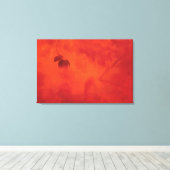 Verbrand Sinaasappel Persimmon Leaf Abstract Autum Canvas Afdruk (Insitu (Houten vloer))