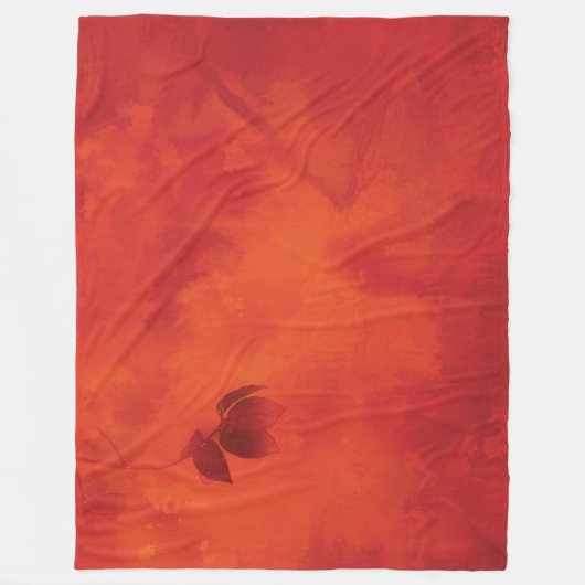 Verbrand Sinaasappel Persimmon Leaf Abstract Autum Fleece Deken (Voorkant)