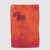 Verbrand Sinaasappel Persimmon Leaf Abstract Autum Golfhanddoek (Voorkant)