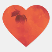 Verbrand Sinaasappel Persimmon Leaf Abstract Autum Hart Sticker (Voorkant)