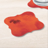 Verbrand Sinaasappel Persimmon Leaf Abstract Autum Kartonnen Onderzetters (Gekanteld)