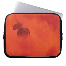 Verbrand Sinaasappel Persimmon Leaf Abstract Autum Laptop Sleeve