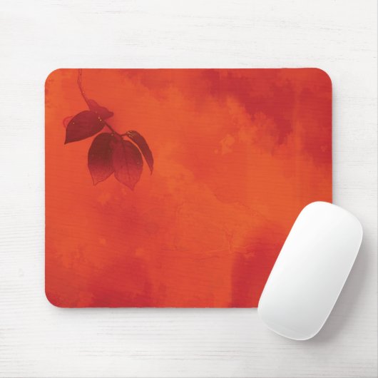 Verbrand Sinaasappel Persimmon Leaf Abstract Autum Muismat (Met muis)
