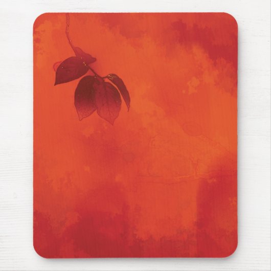 Verbrand Sinaasappel Persimmon Leaf Abstract Autum Muismat (Voorkant)
