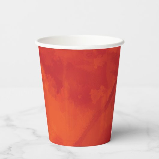 Verbrand Sinaasappel Persimmon Leaf Abstract Autum Papieren Bekers (Achterkant)