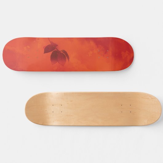 Verbrand Sinaasappel Persimmon Leaf Abstract Autum Persoonlijk Skateboard (Horizontaal)