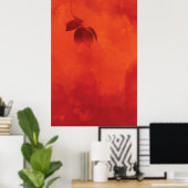 Verbrand Sinaasappel Persimmon Leaf Abstract Autum Poster (Thuiskantoor)
