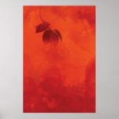Verbrand Sinaasappel Persimmon Leaf Abstract Autum Poster (Voorkant)