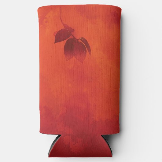 Verbrand Sinaasappel Persimmon Leaf Abstract Autum Seltzer Blikjeskoeler (Voorkant)