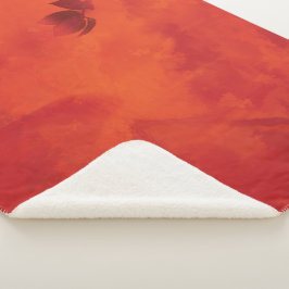 Verbrand Sinaasappel Persimmon Leaf Abstract Autum Sherpa Deken