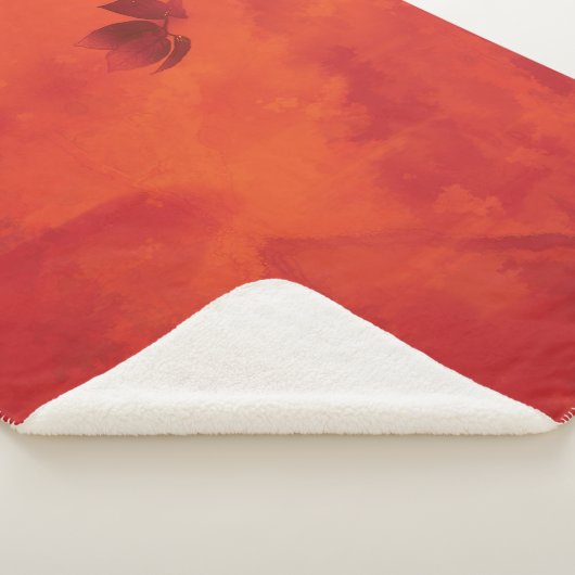 Verbrand Sinaasappel Persimmon Leaf Abstract Autum Sherpa Deken (3/4)