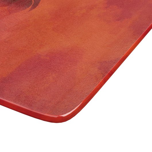 Verbrand Sinaasappel Persimmon Leaf Abstract Autum Snijplank (Hoek)