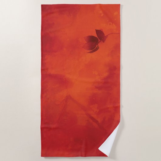 Verbrand Sinaasappel Persimmon Leaf Abstract Autum Strandlaken (Voorkant)