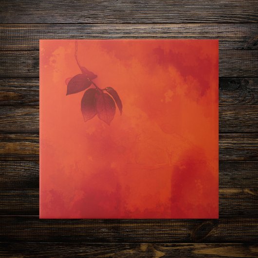 Verbrand Sinaasappel Persimmon Leaf Abstract Autum Tegeltje