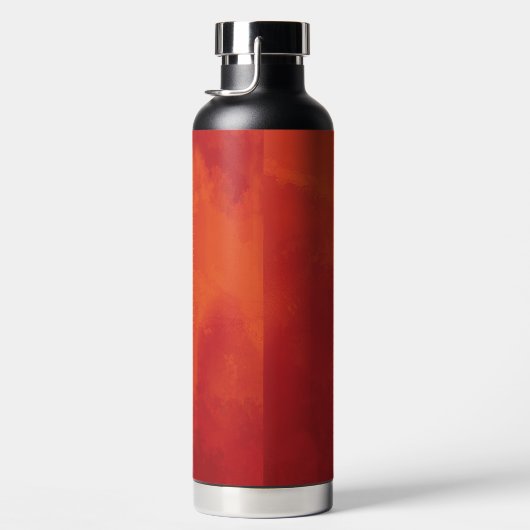 Verbrand Sinaasappel Persimmon Leaf Abstract Autum Waterfles (Rechts)