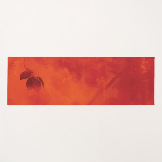 Verbrand Sinaasappel Persimmon Leaf Abstract Autum Yogamat (Voorkant (horizontaal))