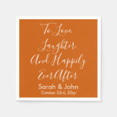 Verbrand Sinaasappel Personaliseer Script bruiloft Servet (Voorkant)