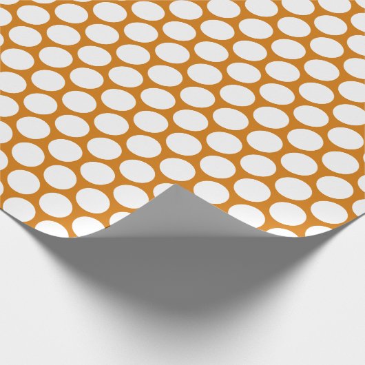 Verbrand Sinaasappel Polka Dot Wrapping Paper Cadeaupapier (Hoek)