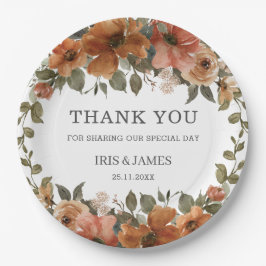 Verbrand Sinaasappel Roest Bloemen Trouwdouche Ver Papieren Bordje