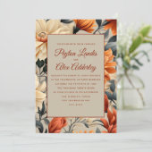 Verbrand Sinaasappel Roest Cream Herfst Bloemen Hu Kaart (Staand voorkant)