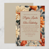 Verbrand Sinaasappel Roest Cream Herfst Bloemen Hu Kaart (Voorkant / Achterkant)