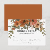 Verbrand Sinaasappel Roest Koper Bloemenboog Fall  RSVP Kaartje (Voorkant / Achterkant)