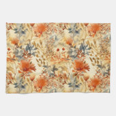 Verbrand Sinaasappel, rokerige Indigo Abstracte Bl Theedoek (Horizontaal)