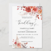 Verbrand Sinaasappel Rust Boho Terracotta Floral W Kaart (Voorkant)