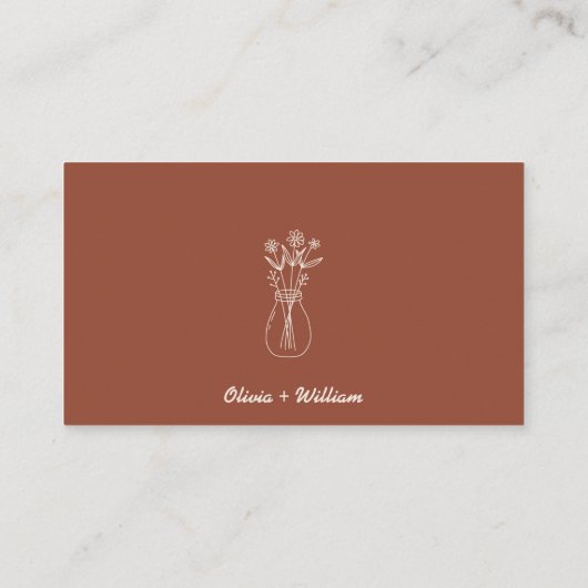 Verbrand Sinaasappel Rustiek Leg de liefde QR brui Informatiekaartje (Achterkant)