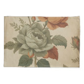 Verbrand Sinaasappel Sage Green  Bloemenprint Kussensloop (Achterkant)