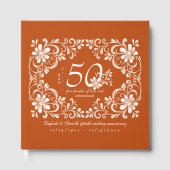 Verbrand Sinaasappel Shabby Chic 50 Jubileum Guest Gastenboek (Voorkant)