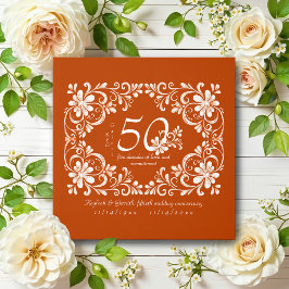 Verbrand Sinaasappel Shabby Chic 50 Jubileum Guest Gastenboek