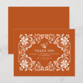 Verbrand Sinaasappel Shabby Chic Bedankt Card (Voorkant / Achterkant)