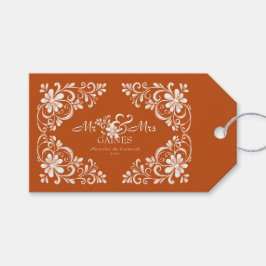 Verbrand Sinaasappel Shabby Chic Mr & Mrs Wedding Cadeaulabel