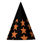 Verbrand Sinaasappel Star Pattern Witchy Halloween Feesthoedjes (Voorkant)