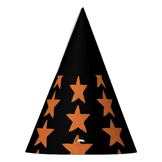 Verbrand Sinaasappel Star Pattern Witchy Halloween Feesthoedjes (Links)