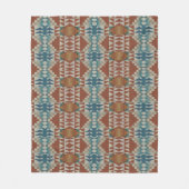 Verbrand Sinaasappel Taupe Bruin Blauwgroen Blauw  Fleece Deken (Voorkant)