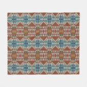 Verbrand Sinaasappel Taupe Bruin Blauwgroen Blauw  Fleece Deken (Voorkant (Horizontaal))