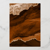 Verbrand Sinaasappel Terracotta Agaat Marmer Bruil Folie Uitnodiging (Achterkant)