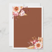 Verbrand Sinaasappel Terracotta Boho Chic Bloemen  Kaart (Achterkant)