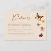 Verbrand Sinaasappel Terracotta Boho Wedding Detai Informatiekaartje (Voorkant)