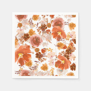 Verbrand Sinaasappel Terracotta Floral Bouquet Wed Servet