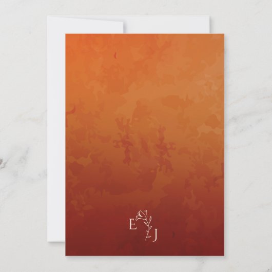 Verbrand sinaasappel Terracotta Rustieke Herfst bl Kaart (Achterkant)