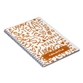 Verbrand Sinaasappel Texas Doodle Pattern Notitieboek (Rechterzijde)