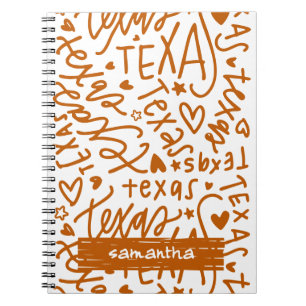 Verbrand Sinaasappel Texas Doodle Pattern Notitieboek