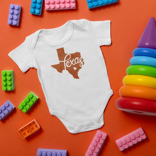 Verbrand Sinaasappel Texas Heart Romper