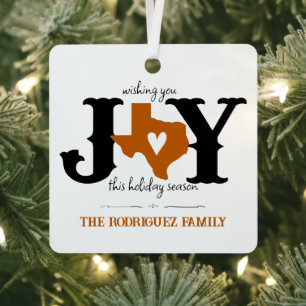 Verbrand Sinaasappel Texas JOY Fotovakantie Metalen Ornament