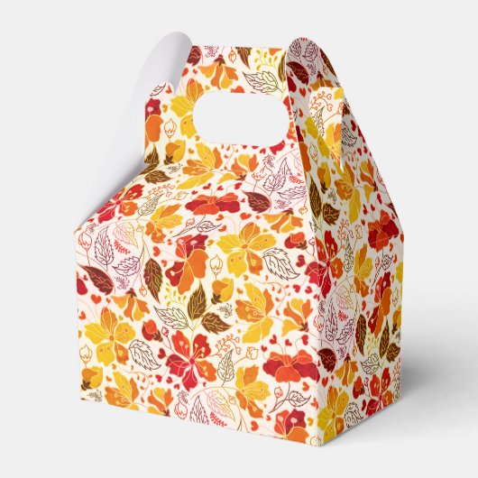 Verbrand Sinaasappel Tropische Hibiscus Bloemen Hu Bedankdoosjes (Achterkant)