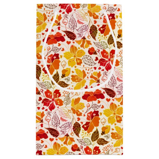 Verbrand Sinaasappel Tropische Hibiscus Bloemen Hu Klein Cadeauzakje (Achterkant)